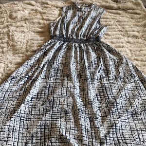 Midi dress blue and white